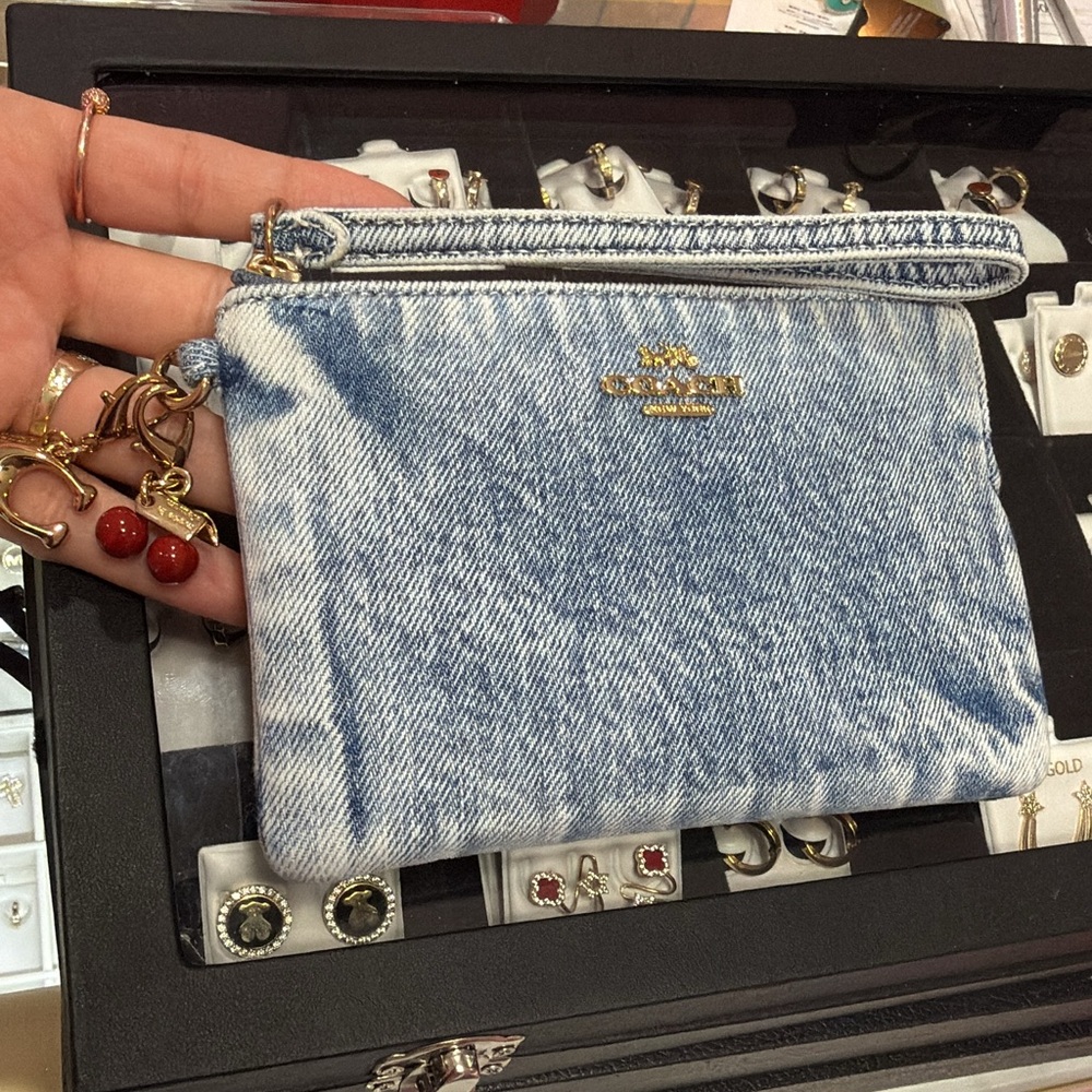 Coach Denim Blue Wristlet